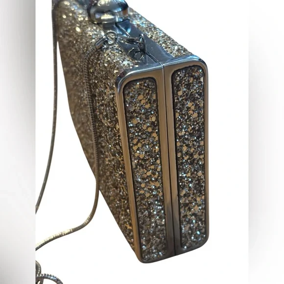 NWT Henri Bendel Gold Glitter Clutch - Picture 3 of 7